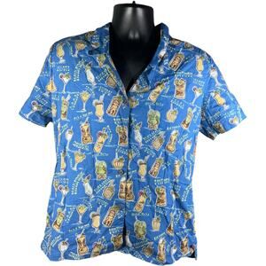 Hawaiian Drink Short Sleeve Button Up Shirt